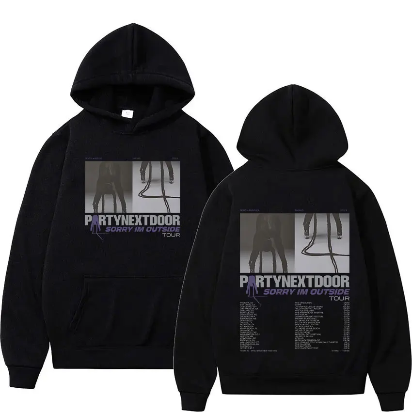 Partynextdoor Sorry Im Outside 2024 Tour Hoodie Men's Hip Hop Retro Fashion High Quality Oversized Sweatshirts Unisex Streetwear