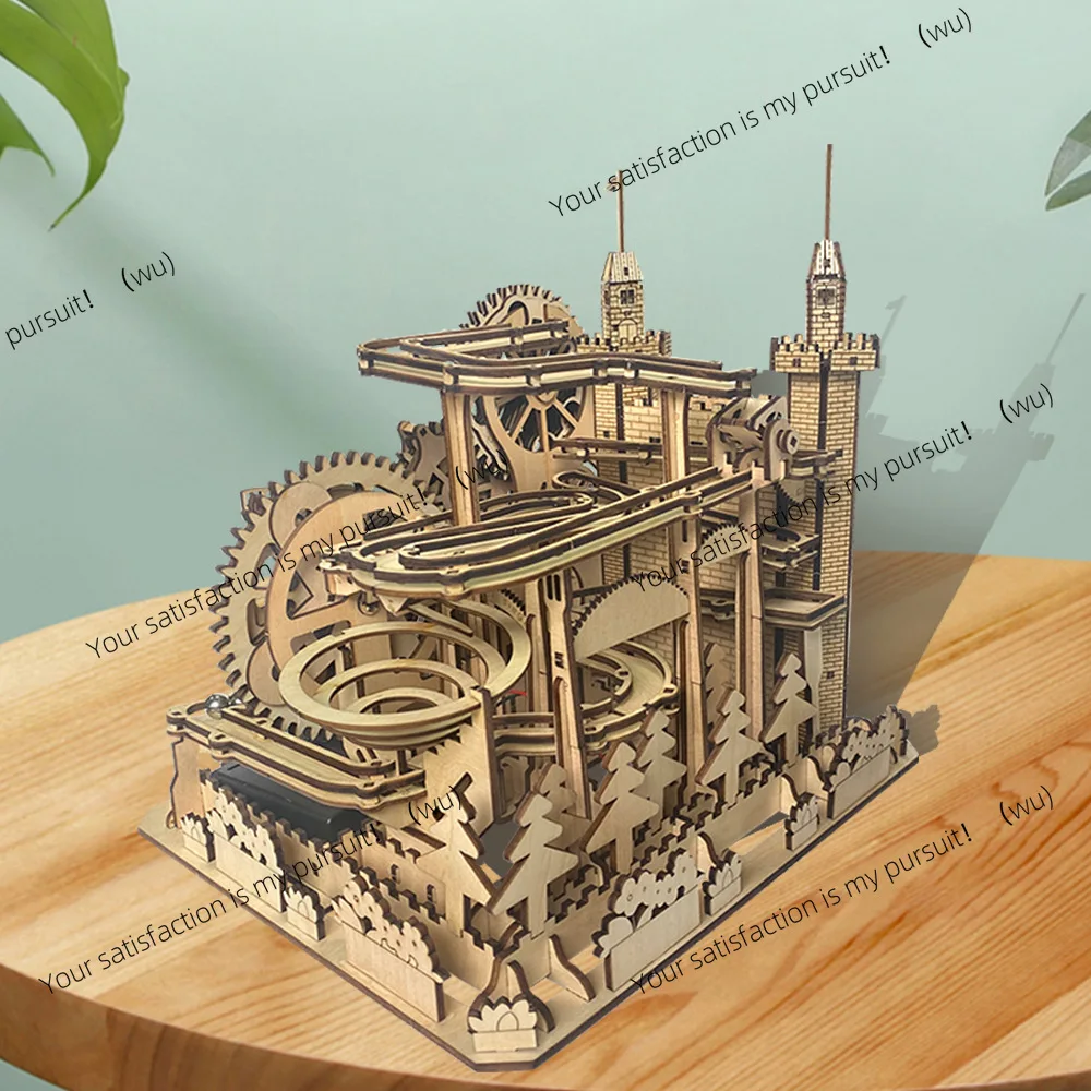 

Wooden castle track ball model 3D three-dimensional puzzle difficult decompression puzzle assembly toy