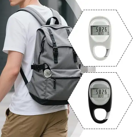 3D 스텝 카운터 카라비너가 포함된 간단한 걷기 만보계 정확한 클립 스텝 트래커 스텝 모니터 피트니스 트래커 만보계