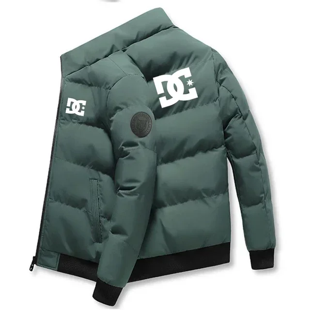 بدلة رجالية من القطن الدافئ بسحاب، أسفل، مقاومة للرياح في الهواء الطلق، طباعة حروف، نمط محايد، خريف وشتاء فردي وعصري