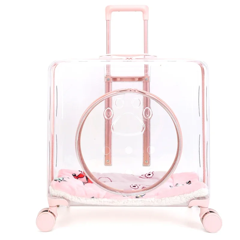 

*Pet trolley case, big cat dog outing bag, space capsule trolley, oversized fully transparent breathable bag.