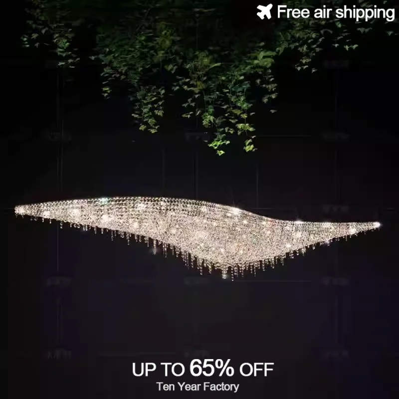 

Modern Luxury Crystal Chrome LED Ceiling Chandelier Suspension Lighting Lusters Lamp for Dining Room Home Decoration