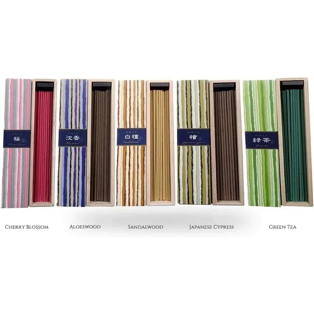 

Japanese Incense Collection 40x5 Floral and Woody Aromas for Relaxation Meditation Prayer Reading Yoga Clean Pure Scent