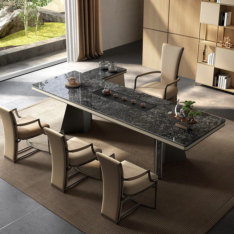 Rock slab table kettle integrated combination advanced large apartment