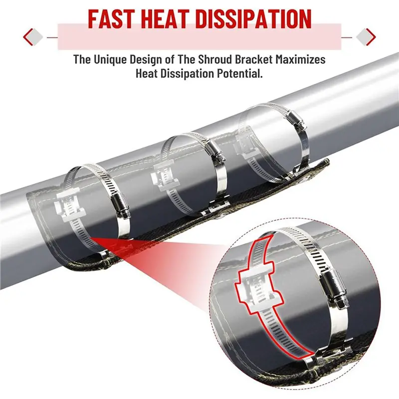 A20K-2X Titanium Pipe Shield 6X12inch Exhaust Heat Shield, Design Heat Protection Up To 1350°F, Protects Heat Sensitive