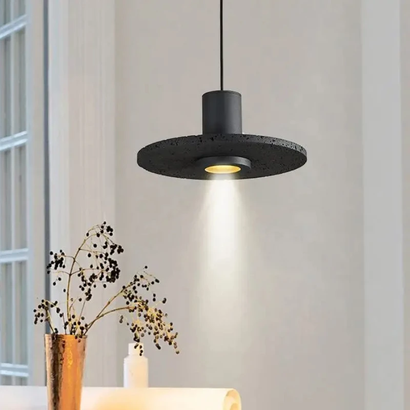 

Black Stone Led Pendant Lights Home Decor Parlor Bedroom Kitchen Hanglamp Bar Living Room Decor Modern Natural Marble Chandelier