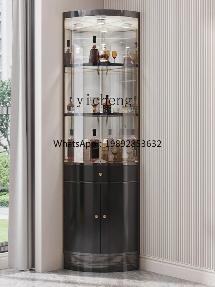 LYY مثلث خزانة مشروبات زجاجية عرض غرفة المعيشة المنزل شقة صغيرة ضوء فاخر الراقية جديد #5