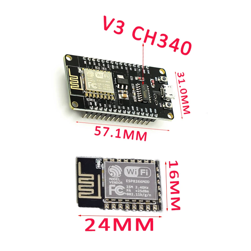 Wireless Module NodeMcu V3 CH340 Lua WIFI Internet Of Things Development Board ESP8266 With Pcb Antenna And USB Port For Arduino