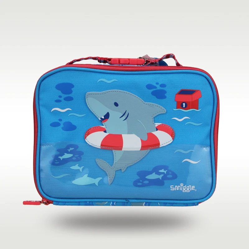 Australia Smiggle hot-selling original children's lunch bag handbag red and blue shark fruit outdoor thermal insulation bag