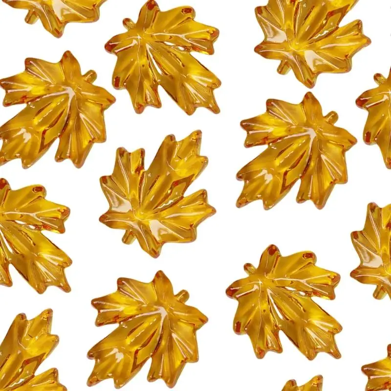N58C 120pcs Harvest Festival Acrylic Maple Leaves for Taird Table Fall Decoration Shopelishments Home Chilishs