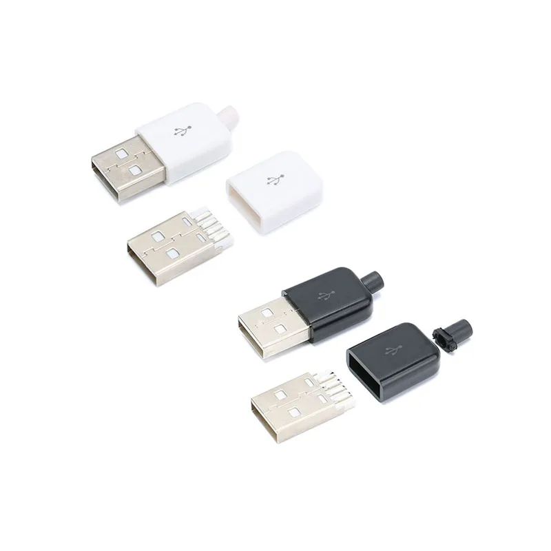 10PCS/5Pcs DIY USB 2.0 Connector Plug Male A Type 4 Pin Assembly Adapter Socket Solder Shell For Data Connection