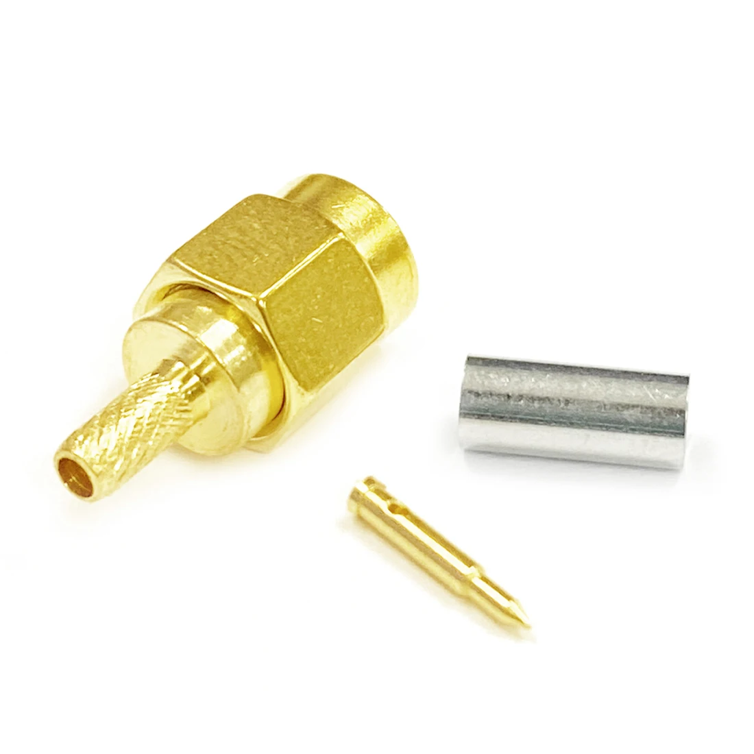 1pc SMA Male Plug RF Coax Connector Crimp for RG316 RG174 LMR100 Cable Straight Goldplated Wire Terminal New Wholesale