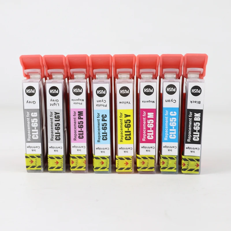 8color/1set-4set CLI65 CLI-65 CLI 65 Ink Cartridge Compatible for Canon Pixma PRO-200 PRO200 PRO 200 Printer Ink Cartridge