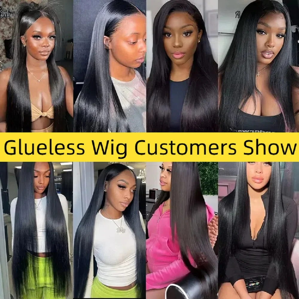 Pelucas rectas de encaje transparente, pelo de bebé prearrancado, densidad de 180%, sin pegamento