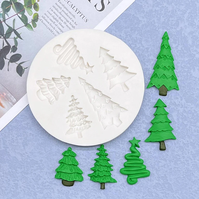 Christmas Tree Silicone Mold Sugarcraft Chocolate Cupcake Baking Mold Fondant Cake Decorating Tools