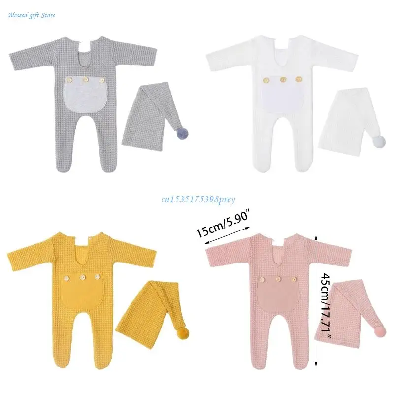 Baby Boy Photography Props Accessories Girl Rompers Hat Set 0 To 3 Months Newborn Clothes Suit for shooting Costume Birth Outfit