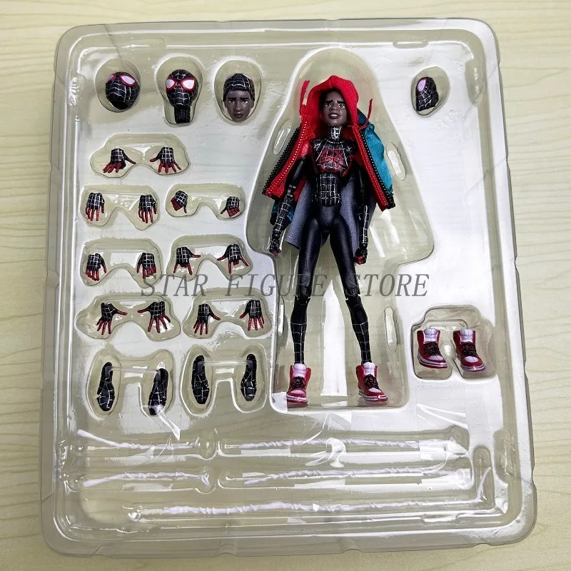 Mafex 107 Miles Morales Action Figure 13cm PVC Model Marvel Spider