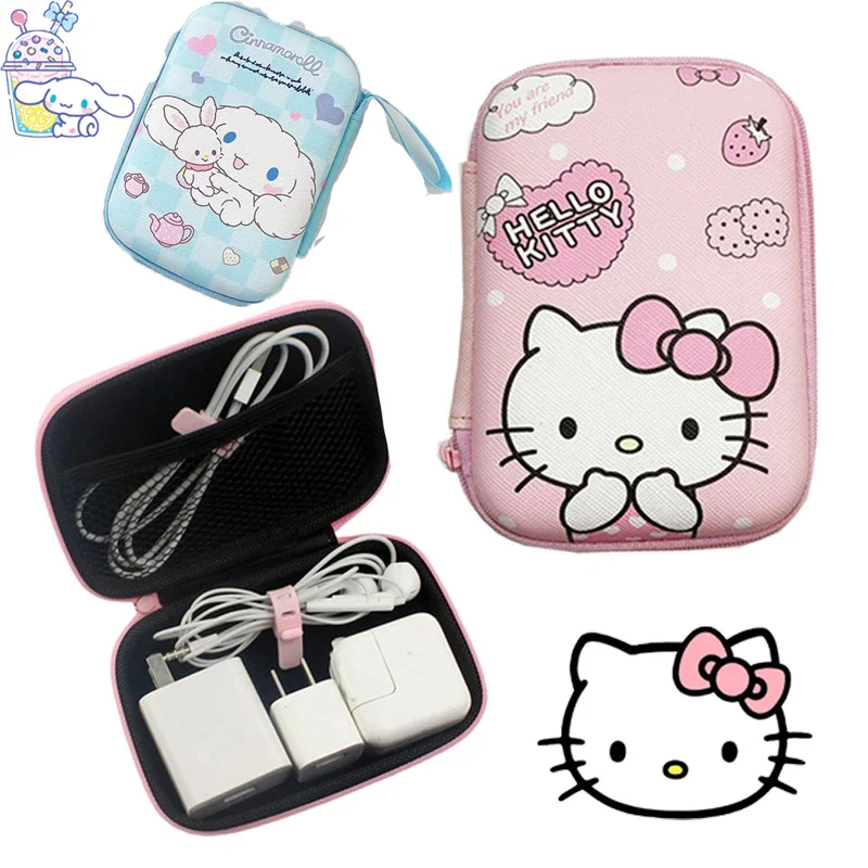 

Anime Pink Hellos Kittys Girls Lipstick Organizer Cell Phone Charger Bluetooth Headphone Drop Case Pochacoos Coin Purse