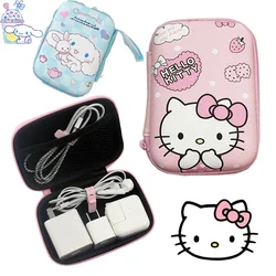 Anime Pink Hellos Kittys Girls Lipstick Organizer Cell Phone Charger Bluetooth Headphone Drop Case Pochacoos Coin Purse