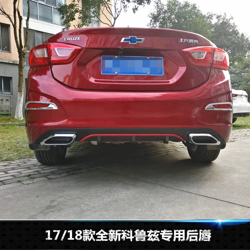 For Chevrolet Cruze 2017 2018 2019 2015 2016 2017 2018 Rear Bumper Diffuser Lip Spoiler Accessories Body Kit PP Plastics