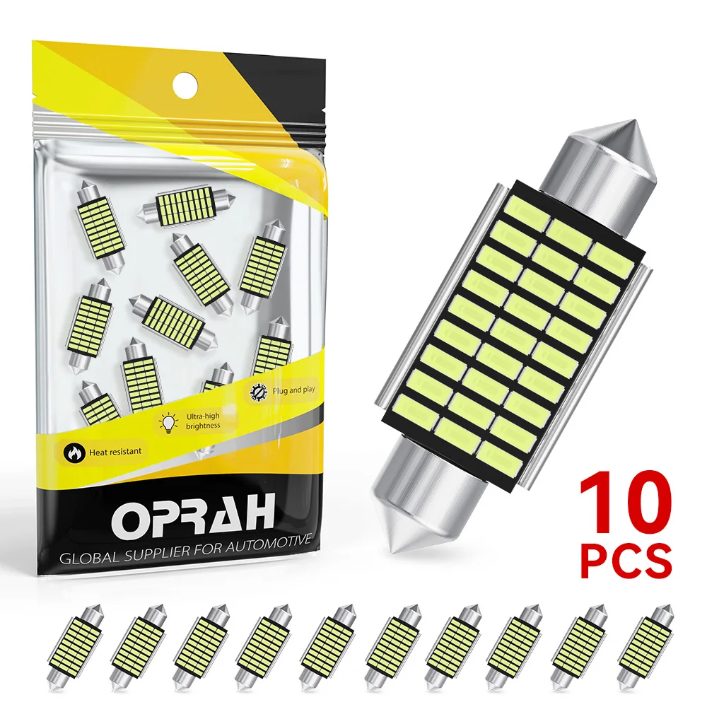 

10pcs Canbus LED C5W C10W Car Lights 31mm 36mm 39mm 41mm CANBUS 3014SMD High Power White Auto Interior Lighting Reading Bulb 12V