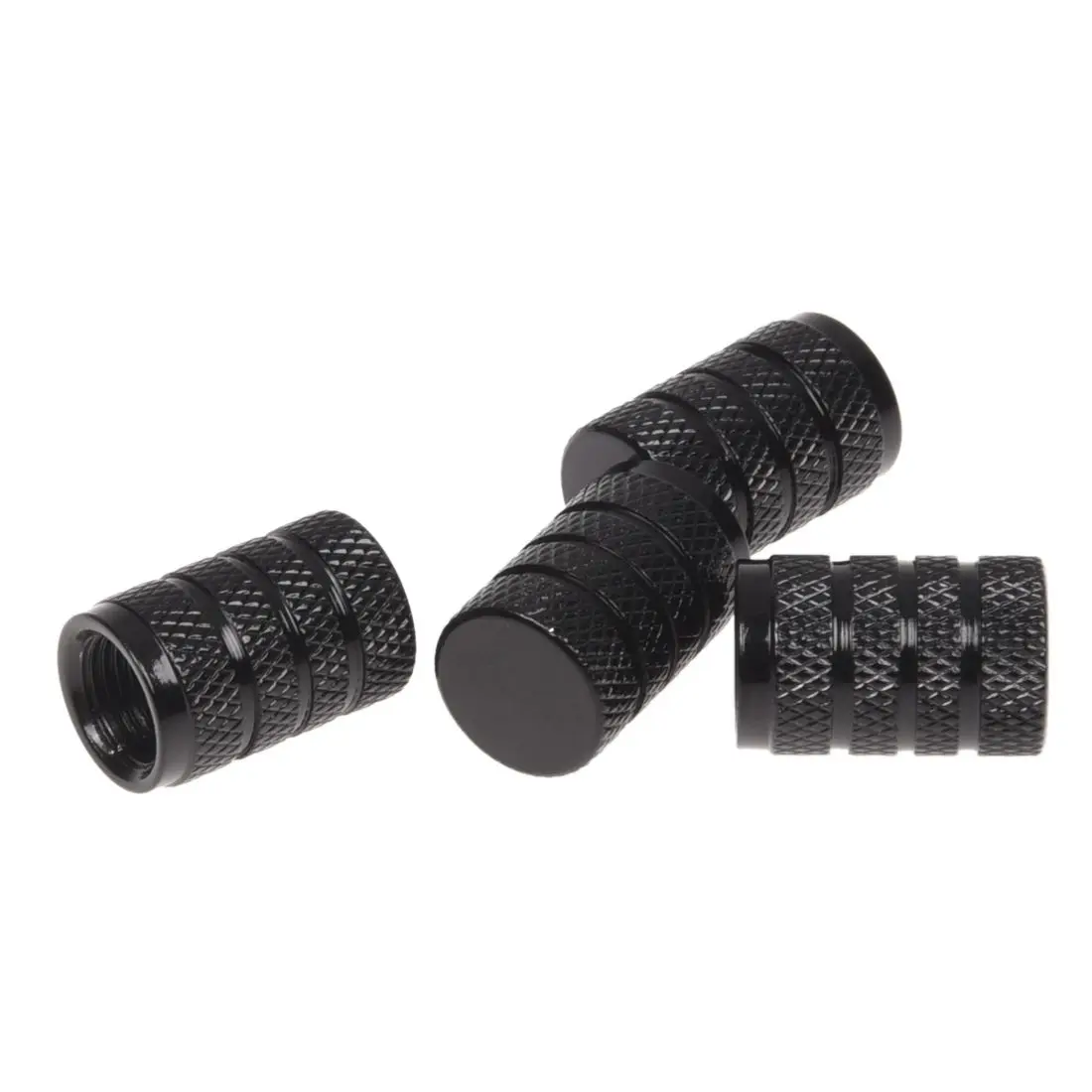 4 Pcs Black Car Vehicle Tyre Tire Valve Stem Decorative Dust Cap Cover