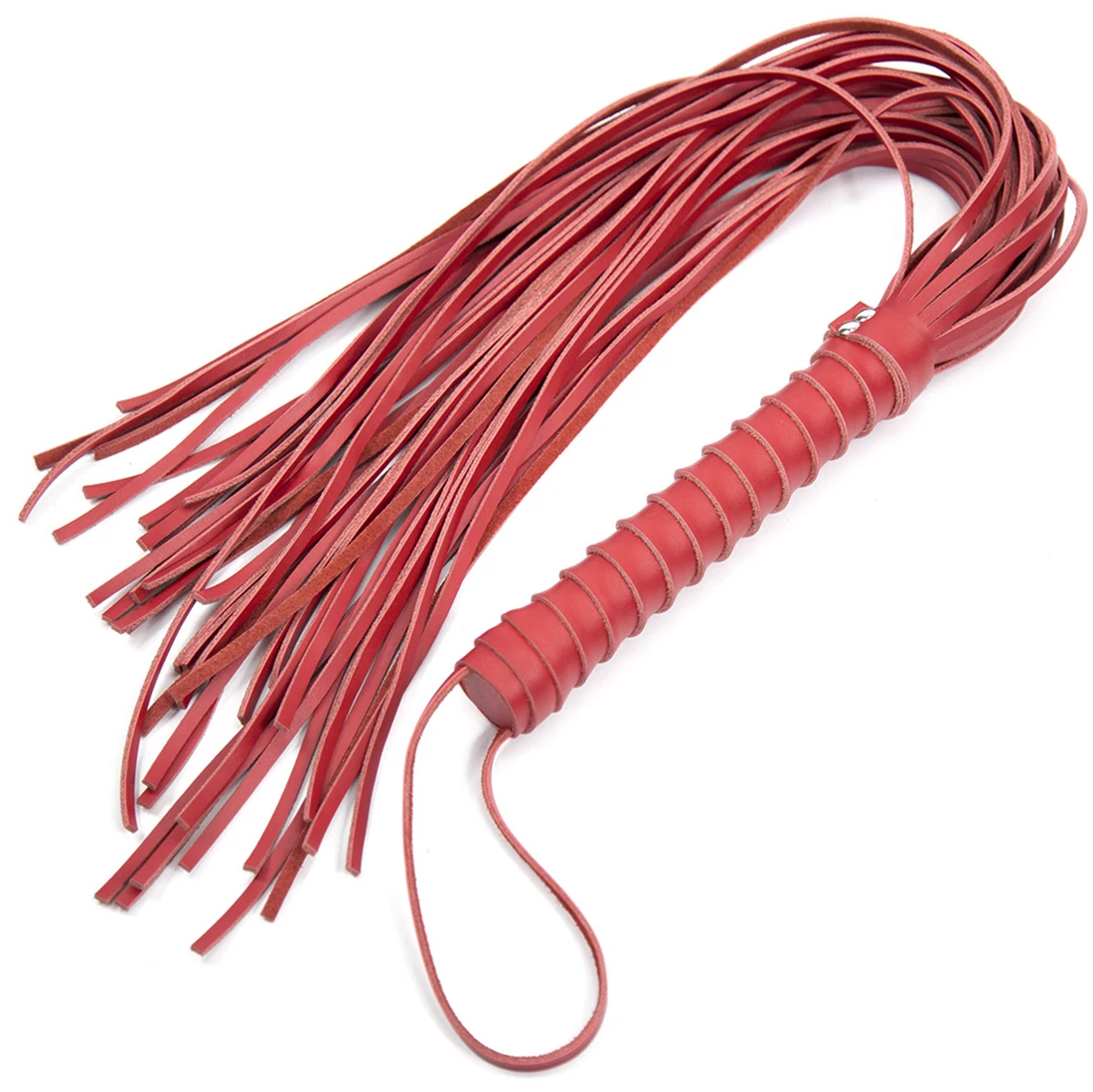 68CM Genuine Leather Horse Whip,Flogger Whip Horse Riding Whip Horse Training Crop with Wrist Strap