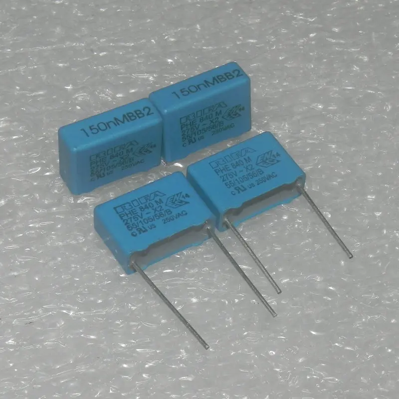 Capacitor de segurança, pés de cobre, PHE840MB6150M, 150NF, 0,15 UF, 275V, X2 P15 mm, 10 peças por lote