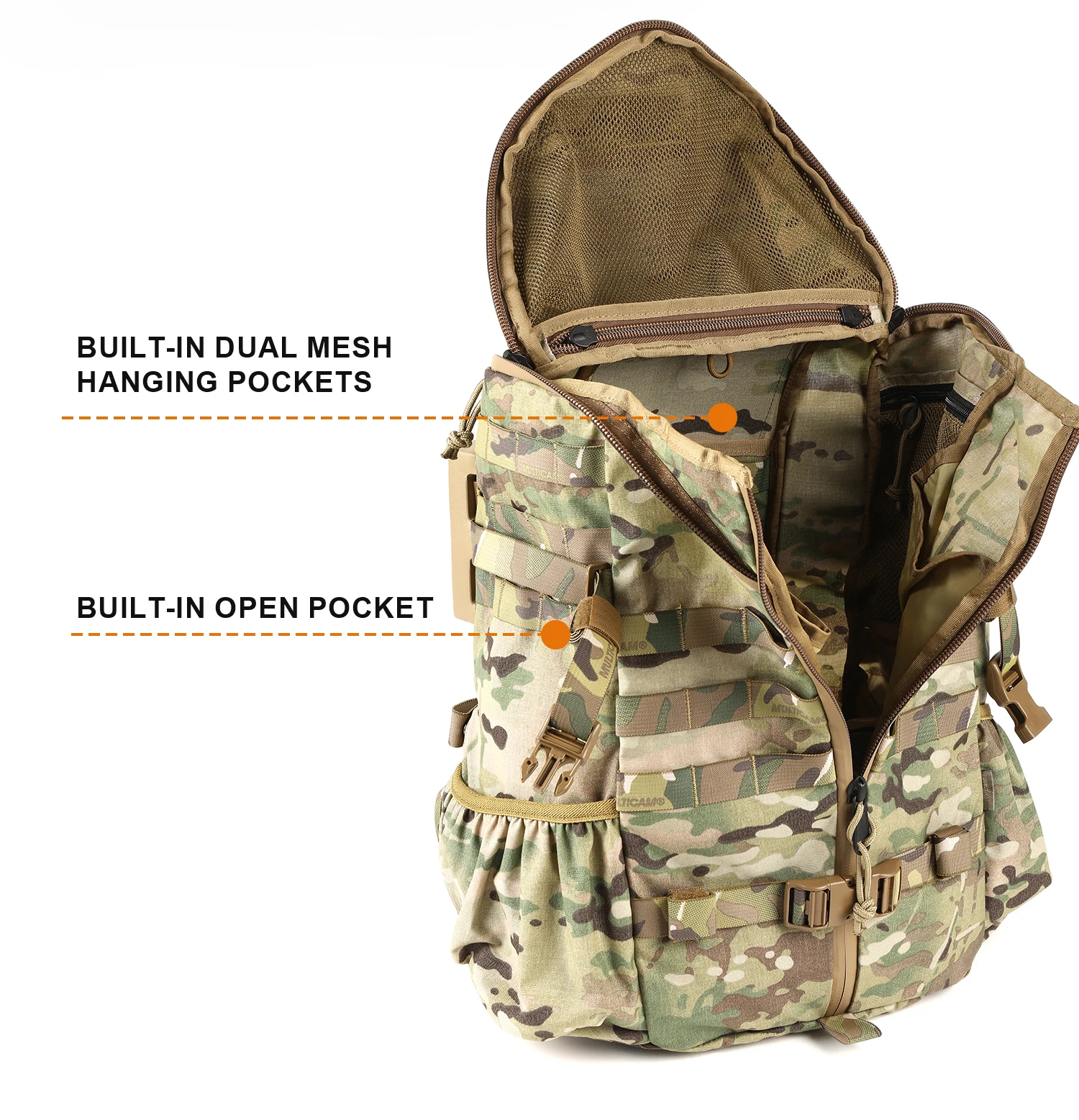 34L 500D Cordura 3-Tage-Angriffstaktischer Rucksack mit BVS Funktionalem Pendler-Reise-Outdoor-Bergsteiger-Wanderrucksack – Detail 9