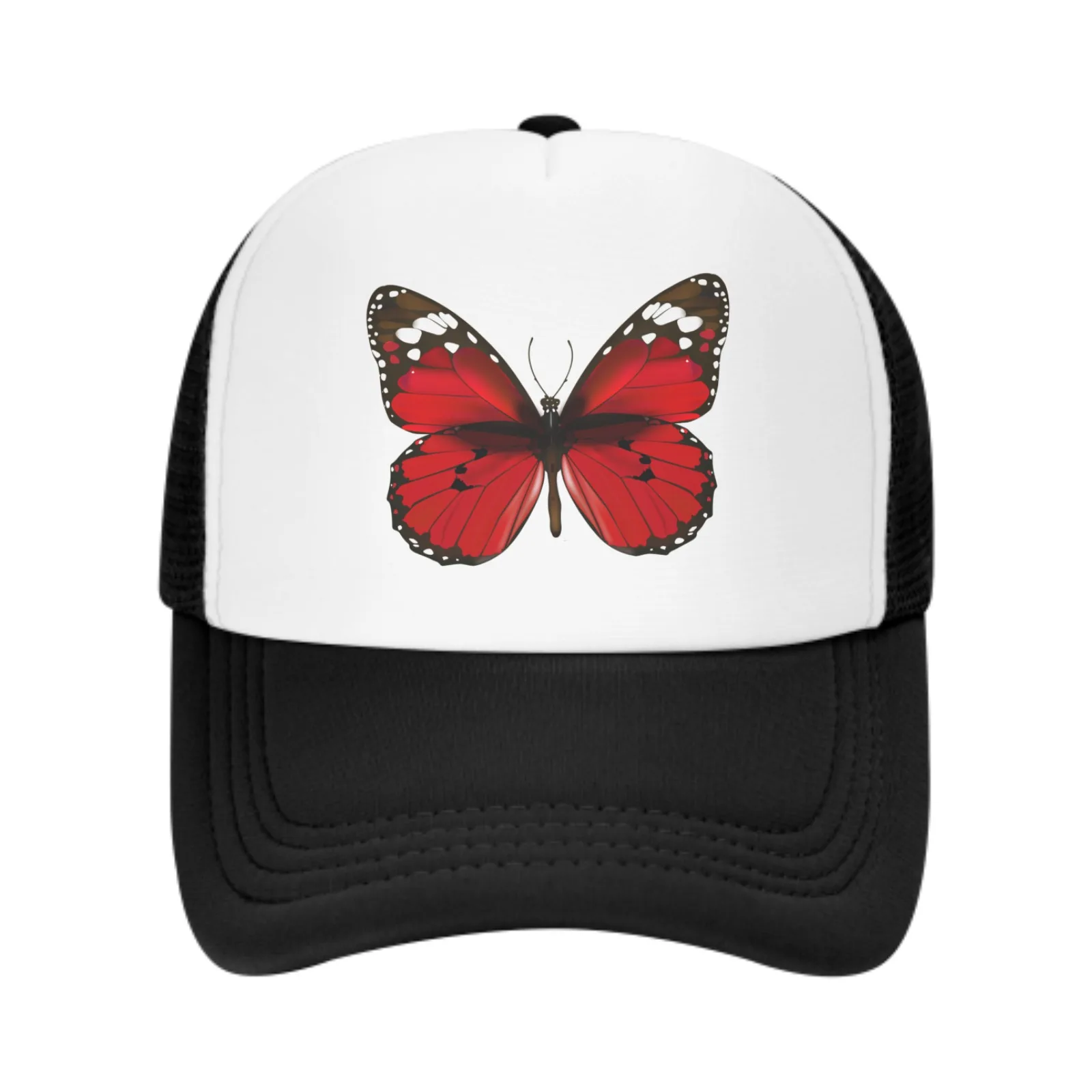 Red Butterfly Summer Leisure Sports Daily Sun Hat Fishing Outdoor Men's and Women's Truck Hat Fashion Duck Tongue Hat