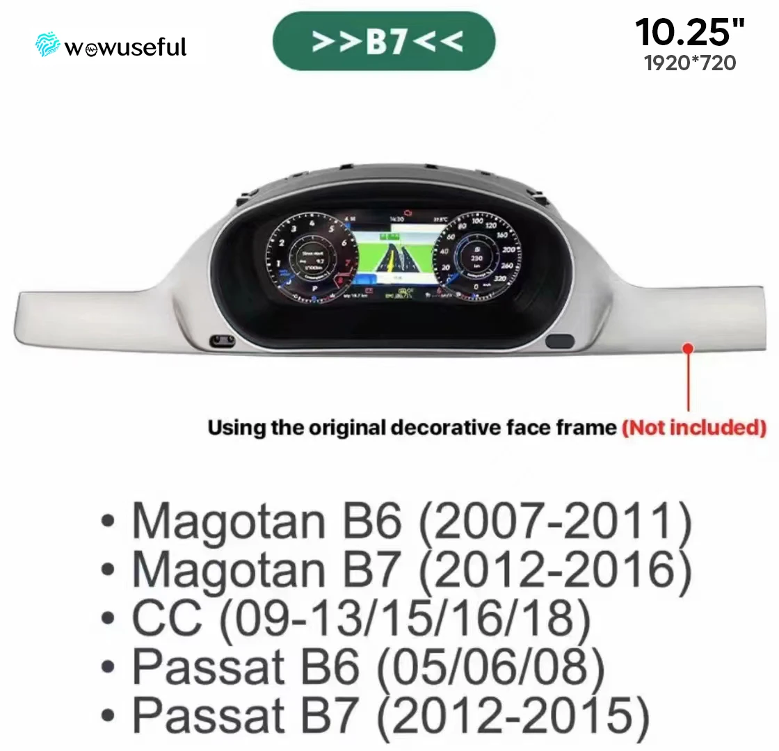 12.3 ''Lcd Digitale Dashboard Cluster Voor VW Scirocco Jetta Golf 6 7 MK7 Passat B8 B7 wijzigen Auto Radio instrumentenpaneel Cockpit
