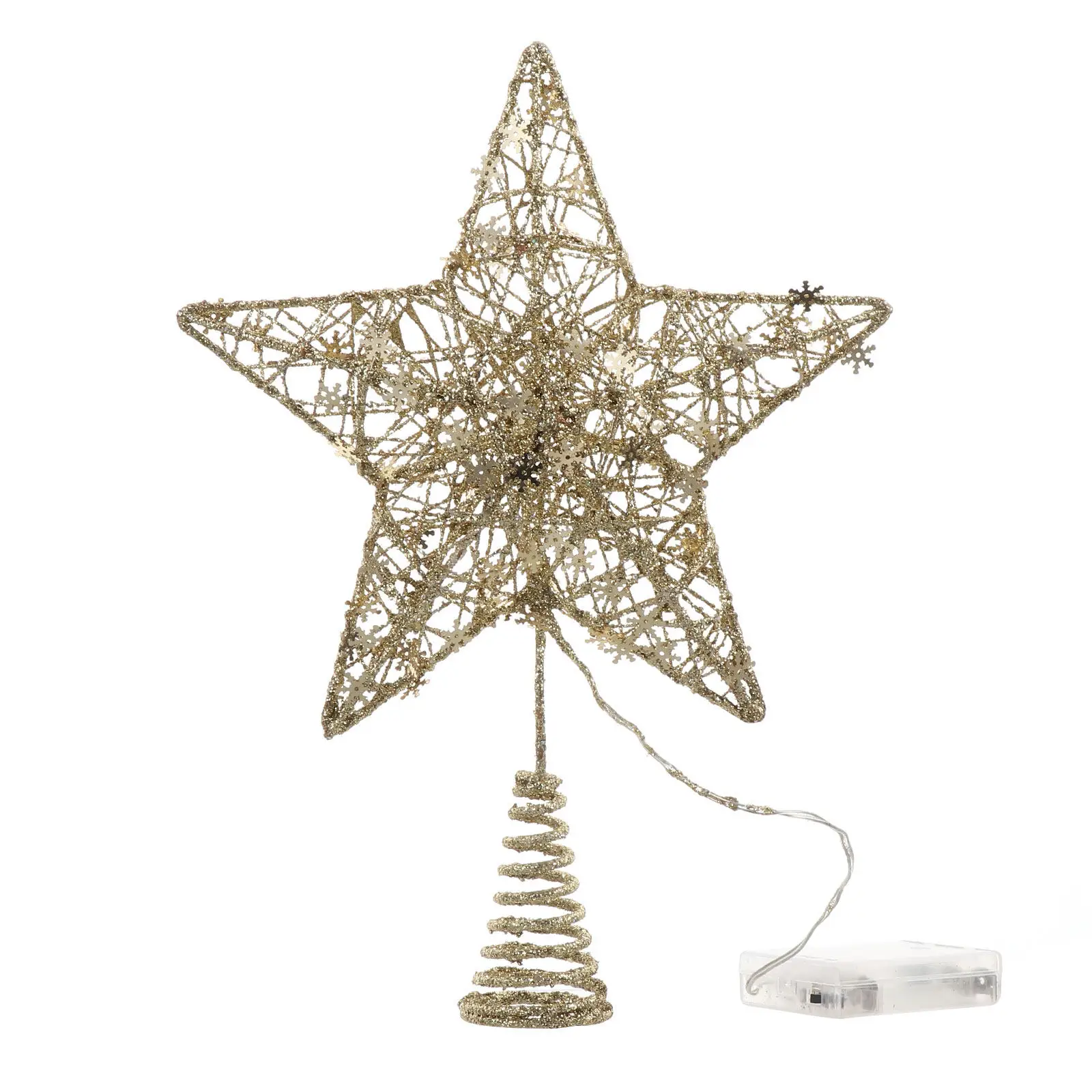 

Светящаяся звезда на елку, рождественский топпер-звезда, украшение для елки, блестящий, из железа, на батарейках