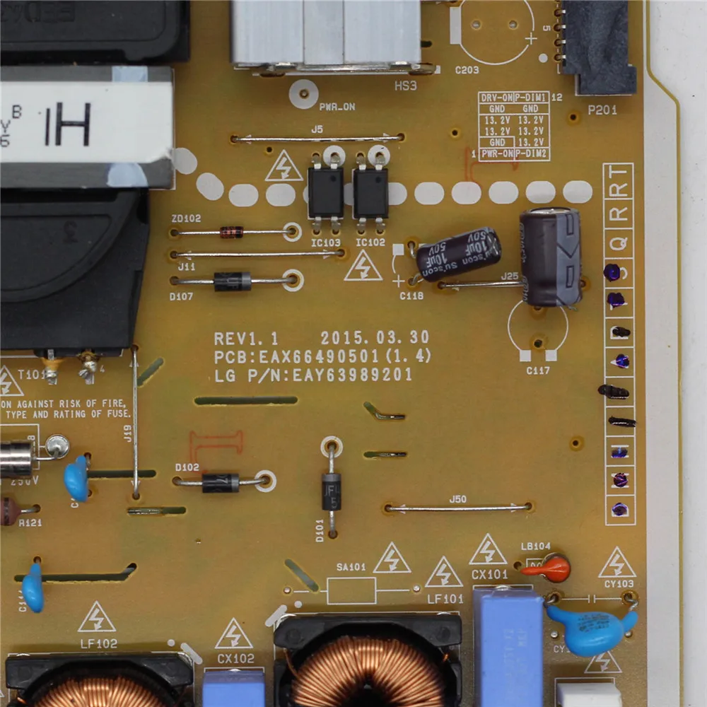 EAX66490501 (1,4) EAY63989201-placa de soporte de potencia de TV LGP49E-15UL2, EAX66490501, piezas de TV profesionales, placa de alimentación de fuente de alimentación