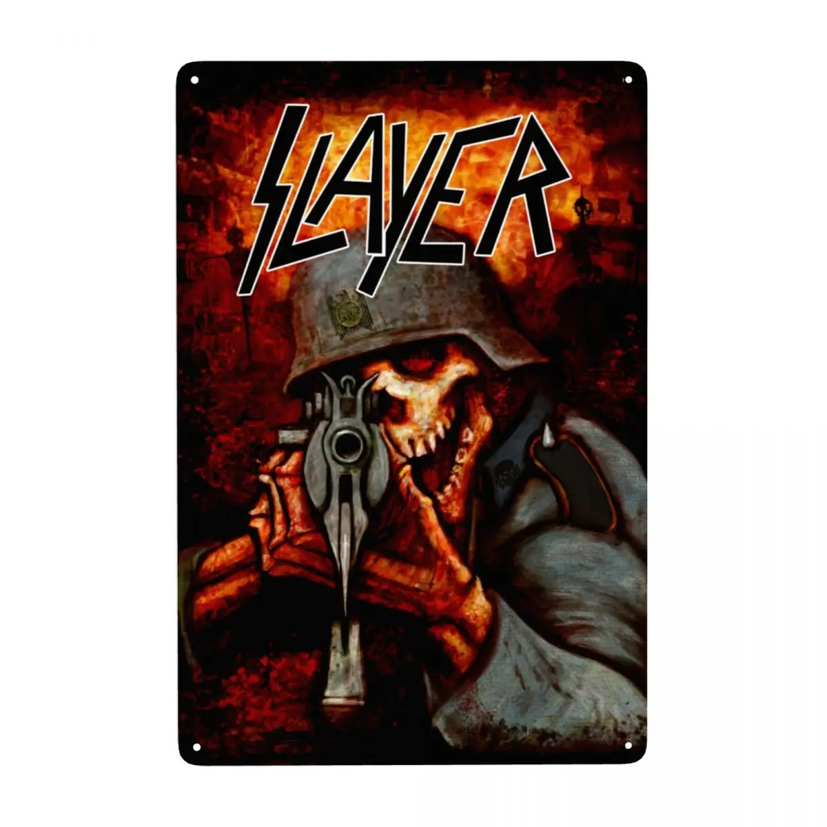 Retro Heavy Metal Rock Band Slayers Metal Signs Custom Tin Plaque Pub Cafe Yard Wall Decor 12x8inch