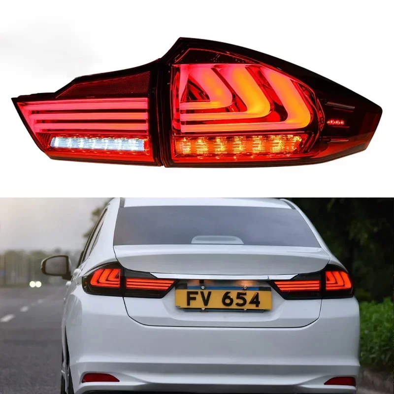 Car LED 12V Taillights For Honda City Grace 2015 2016 2017 2018 Rear Running Lamp  Brake Reverse Dynamic Turn Signal Taillamp