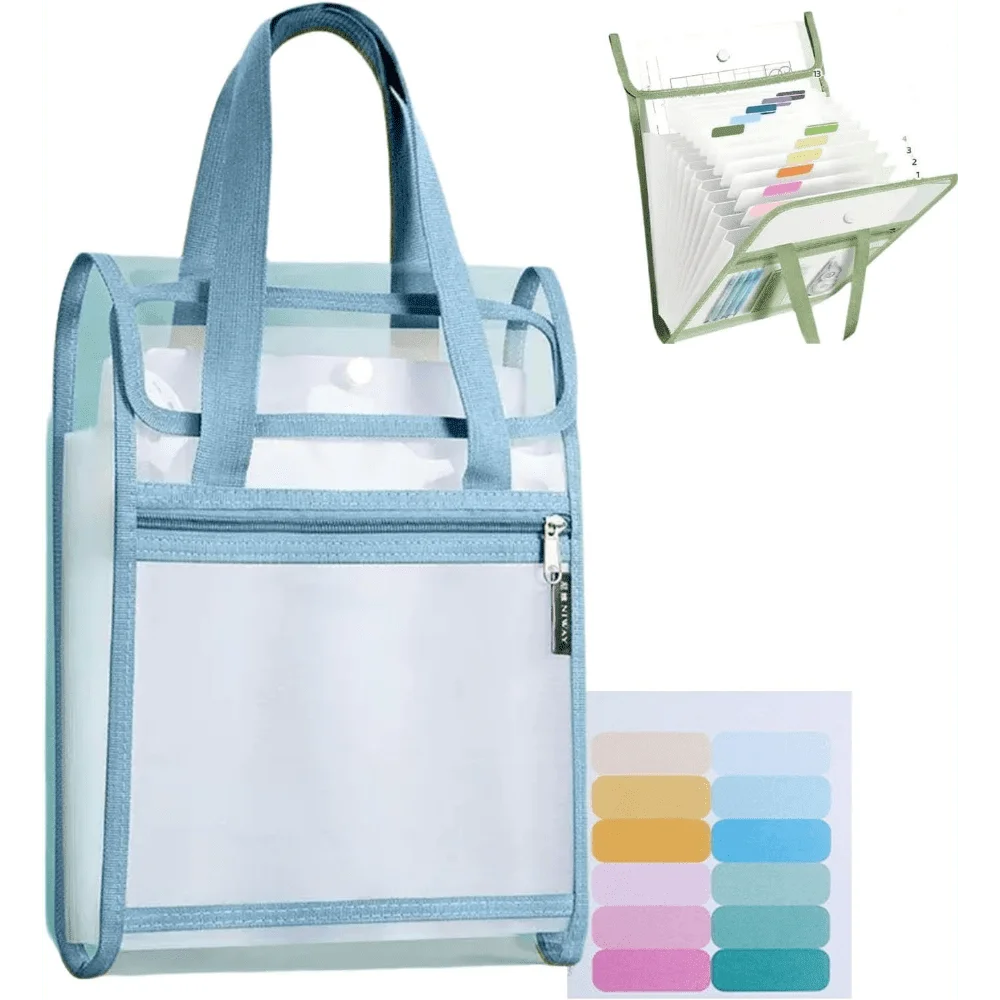 

​13-Pocket Portable Expanding File Folder With Handle - Waterproof Document Organizer For Office, School, Travel​