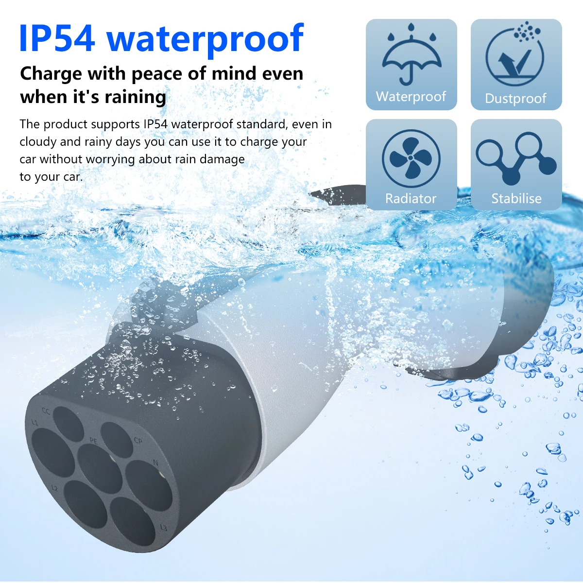 Adaptor EV 32A untuk Tesla ke GBT EVSE, Adaptor Pengisi Daya Kendaraan Listrik 250V, Konektor Pengisian Anti Maling untuk BYD