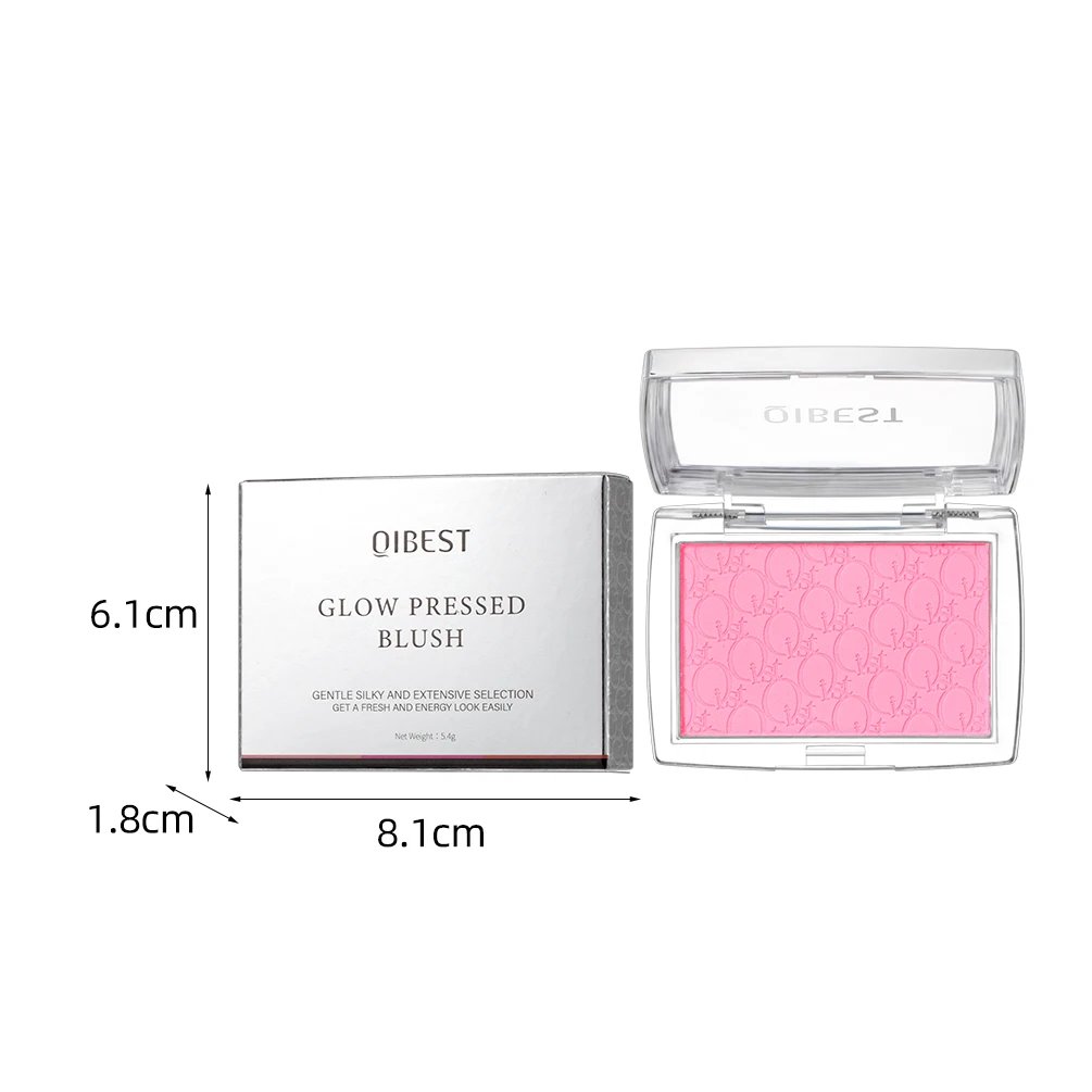 QIBEST كريم طبيعي لوحة أحمر الخدود ماكياج طويل الأمد عالية الصباغ الوجه أحمر الخدود مسحوق الوجه الخد تينت روج النساء مستحضرات التجميل #6