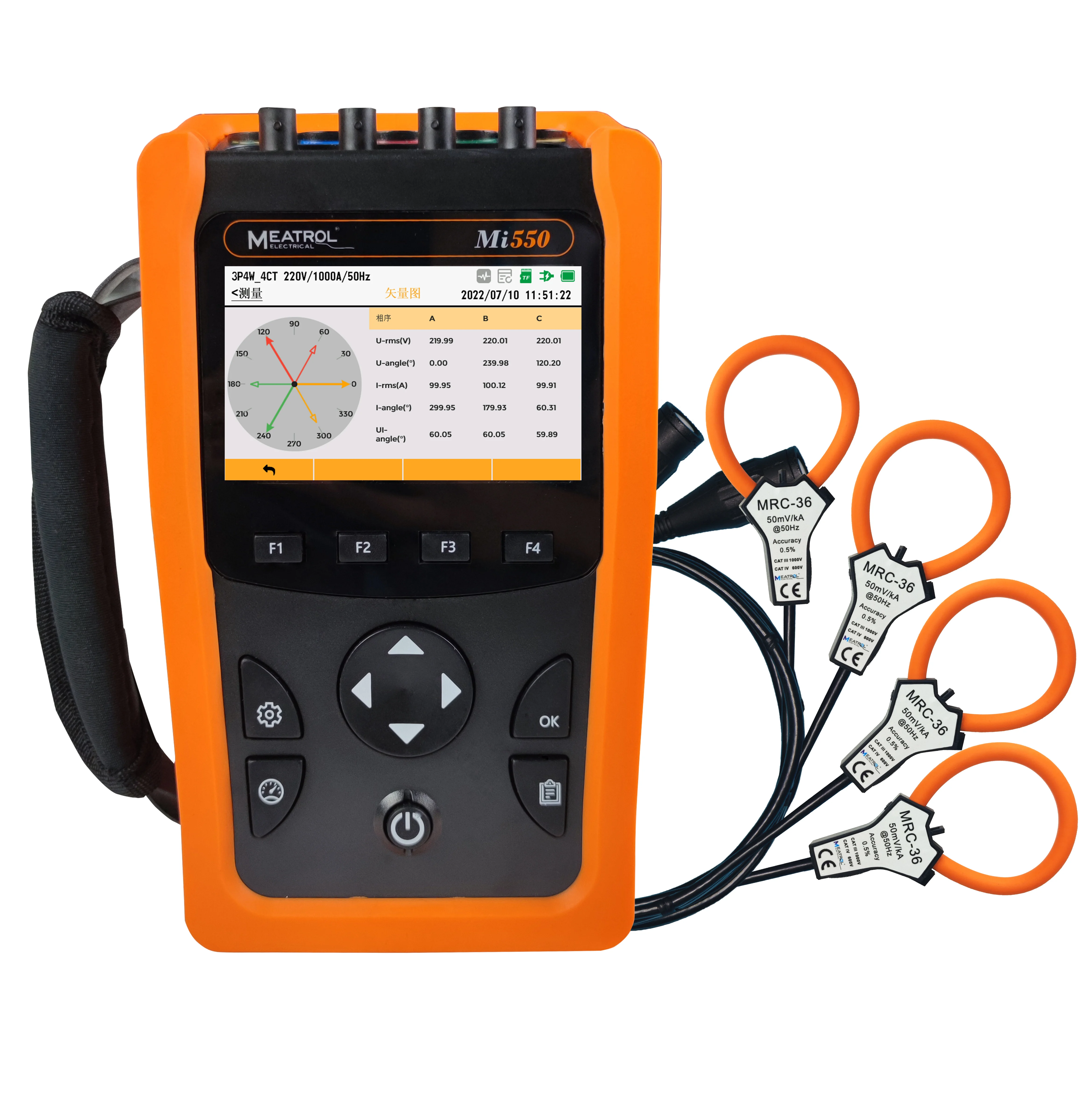 Handheld Power Analyzer 32GB Data Logger MEATROL Mi550 Waveform Graphics Electric Energy Meter 3 Phase Power Quality Analyser