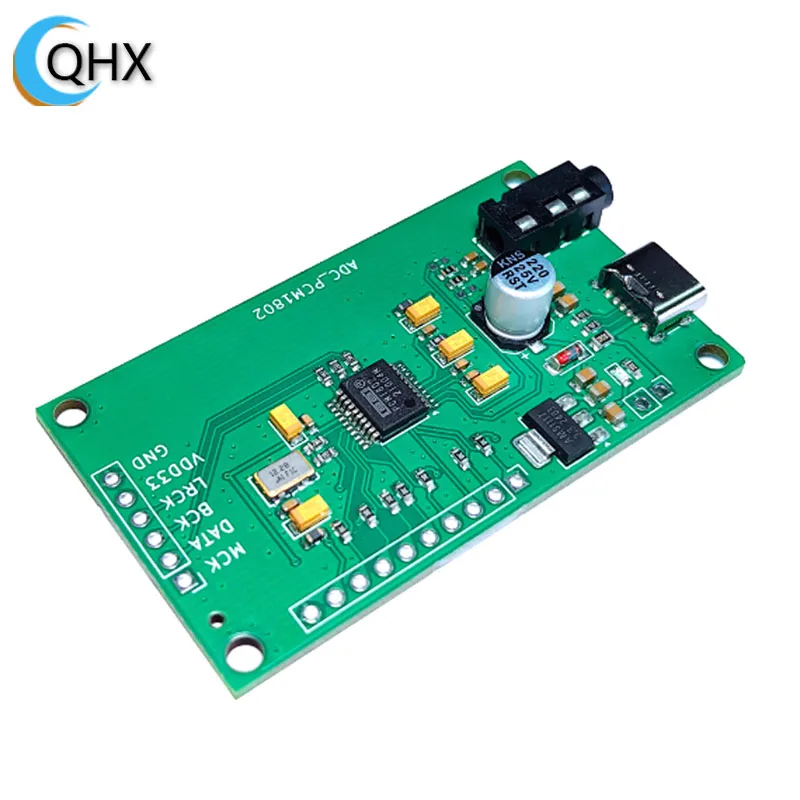 PCM1802 ADC 3.5 stereo single ended analog audio to I2S digital output board encoding module