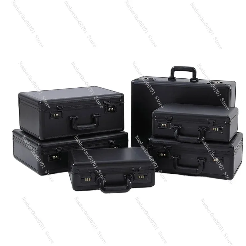 Black Aluminum Alloy Hardware Toolbox Password Lock Instrument Equipment Box