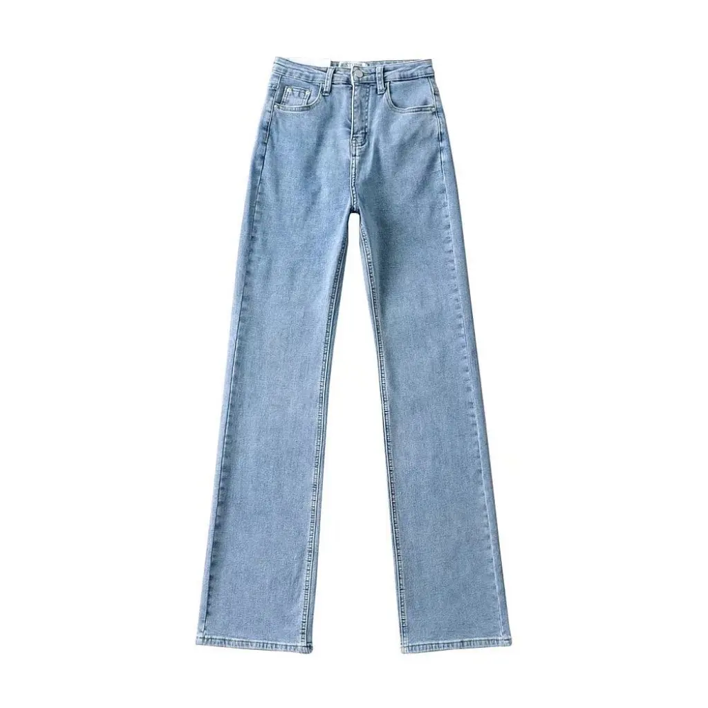 

Foreign trade 2022 spring new European and American style fashion micro-blah casual pants women's high waist slim straight jeans