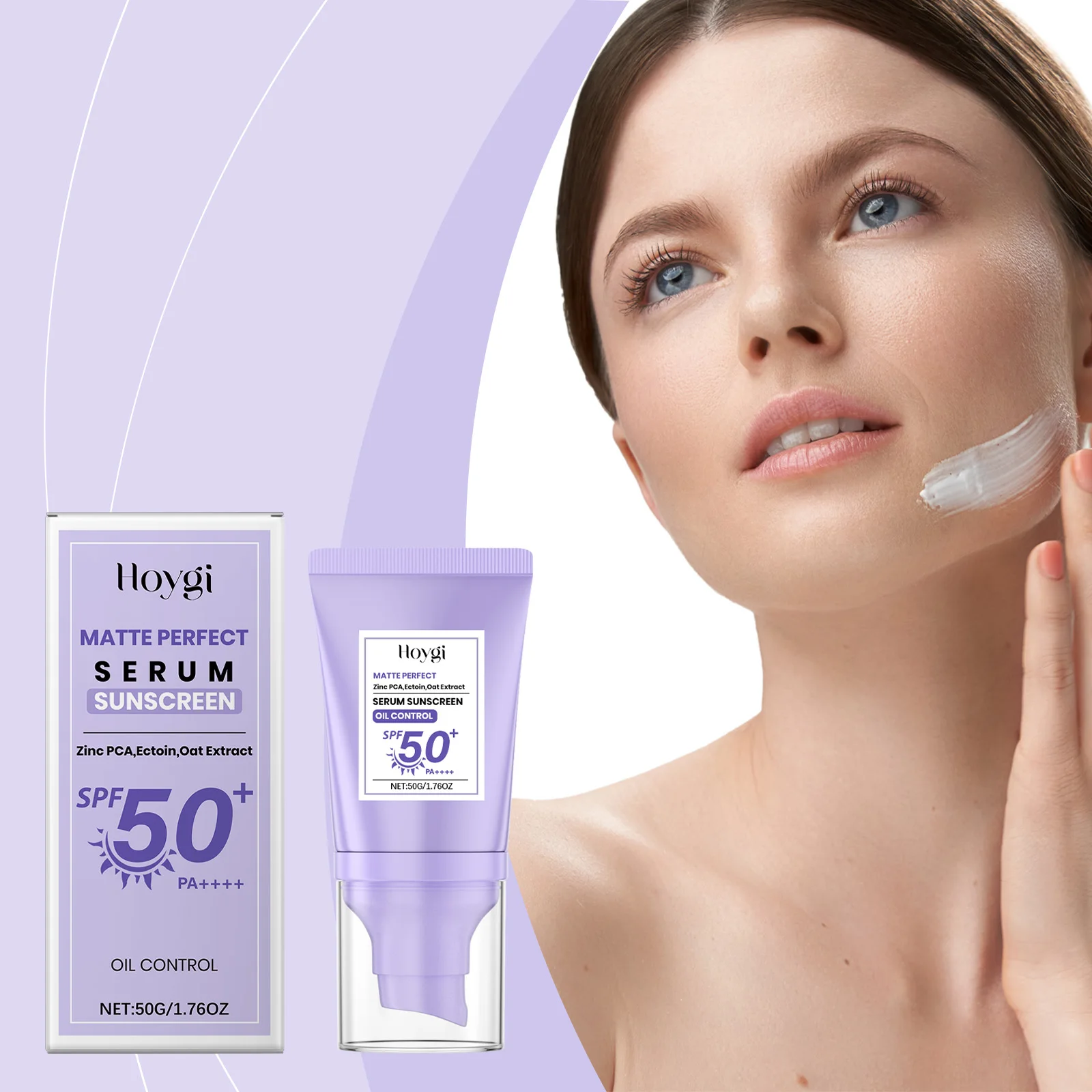 Солнцезащитный крем SPF 50+ — безмасляная цинковая формула PCA и Ectoin, защита широкого спектра с овсяным экстрактом, нежирный солнцезащитный крем для лица