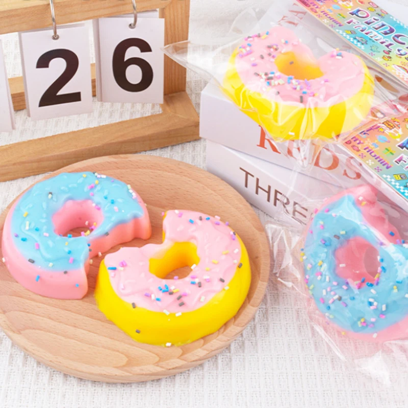 New Creative Simulation Cute Donut Soft Squeeze Vent Toys Funny  Novelty Realistic Food Modelling Adult Stress Relief Toys Gift