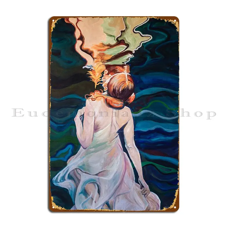 Goddess Of Water One Of Four Painting Series The Goddesses Of The Elements Earth Wind Fire And Water Metal Plaque Poster