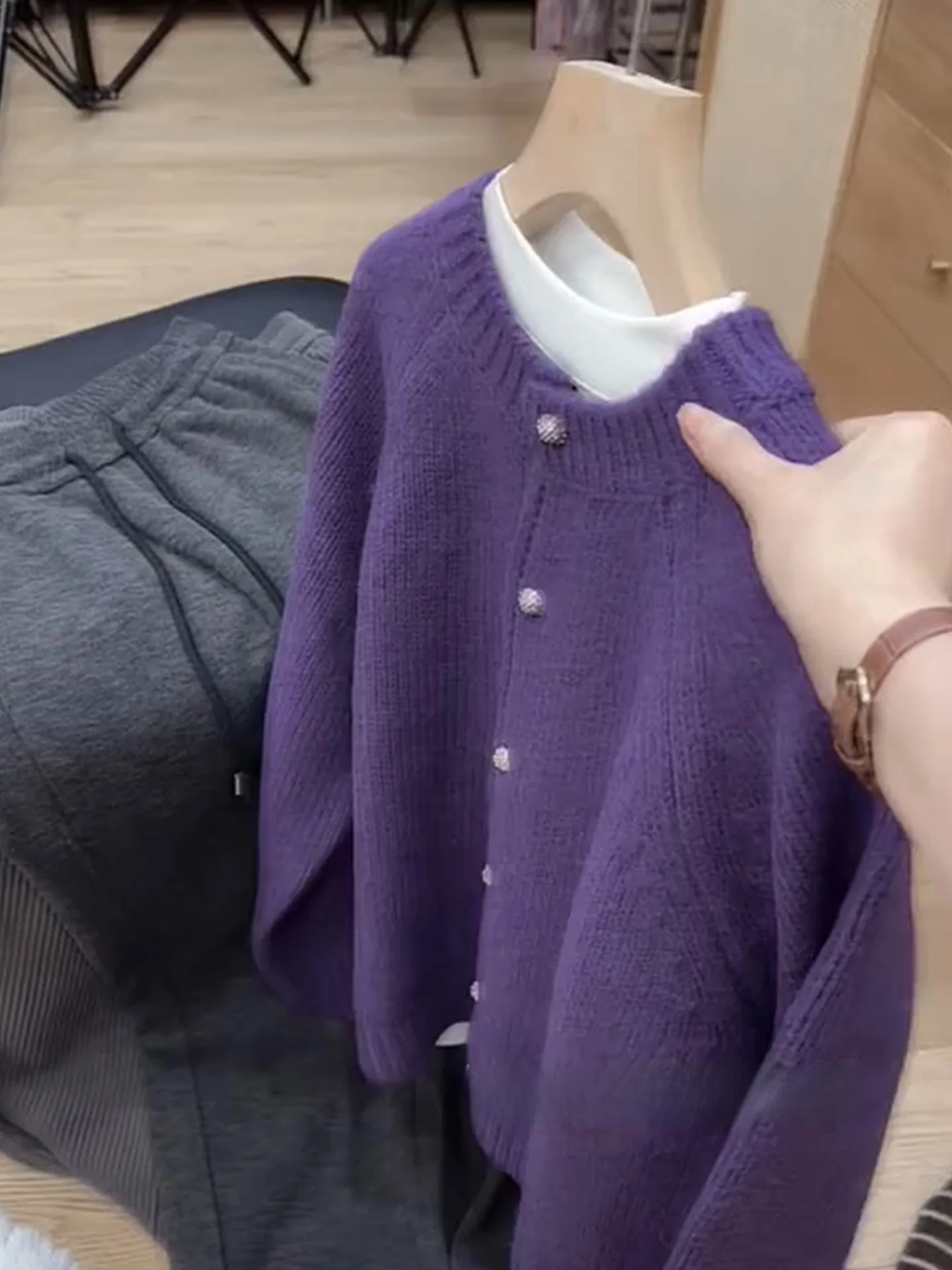 Soft Simple Open Cardigan Long Sve Loose Knitted Sweater Pure Color Winter Warm Top Lazy Feelings White Enhancing irt