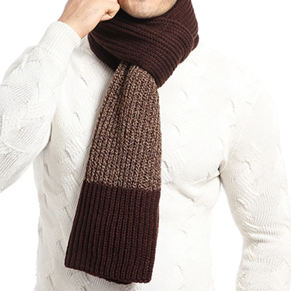 

Теплый зимний шарф, шапка, комплект перчаток, утепленная шерстяная пряжа, вязаные аксессуары для женщин и мужчин, кофейная эластичная, удобная, приятная для кожи