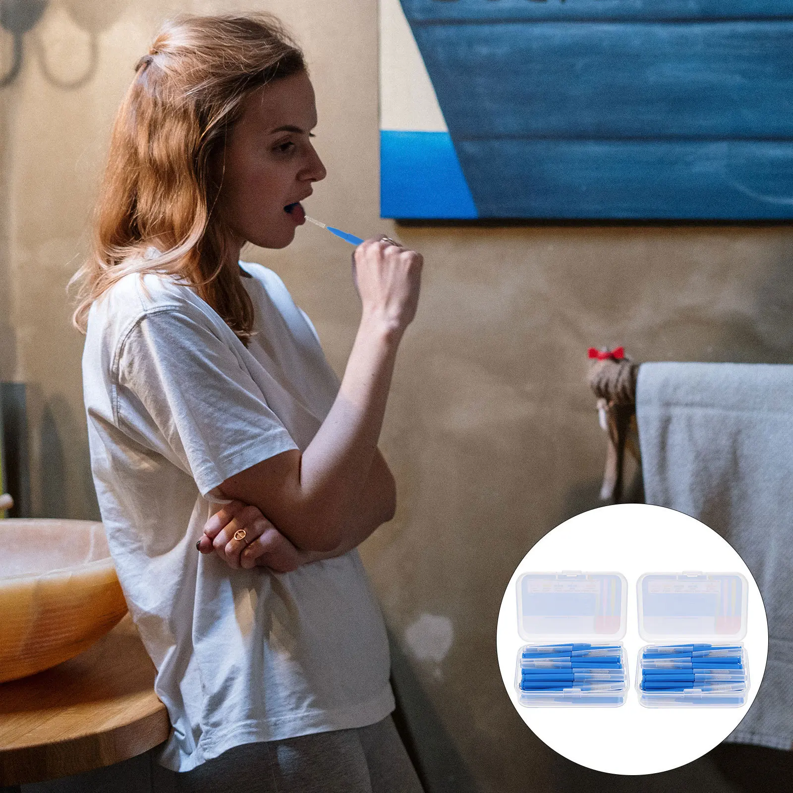 

60Pcs Interdental Brush Kit Long-Lasting Teeth Stick Easy to Carry Oral Care Products Prevent Bad Breath Floss Picks