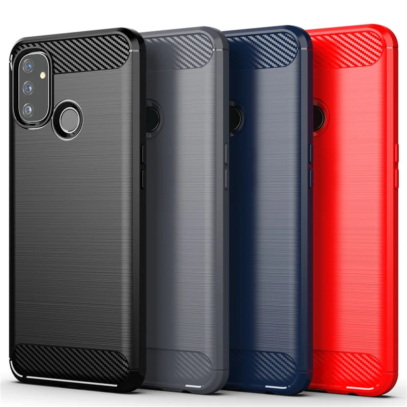 

For OnePlus Nord N100 Case For OnePlus Nord N100 8T Case Carbon Fiber Shockproof Soft Phone Bumper Cover For OnePlus Nord N100
