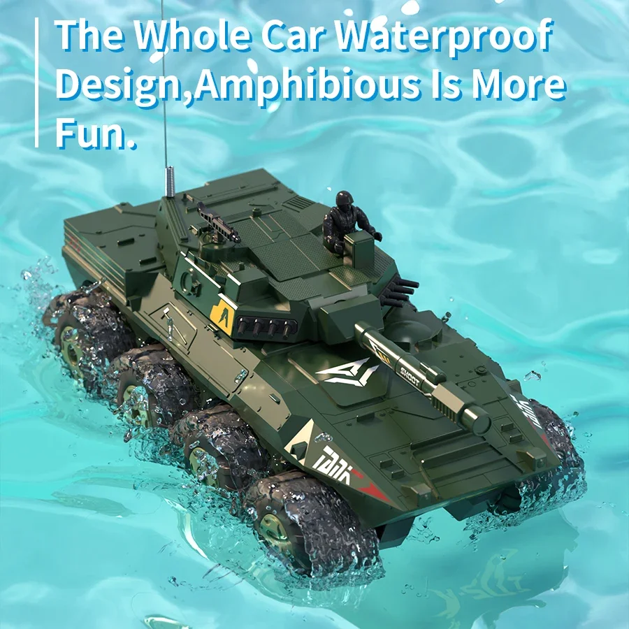 

Water Land Mode Rc Car 1/32 Remote Control Tank Armored Vehicle Remote Control Vehicle Kids Xmas Newyear Gift Wireless Model